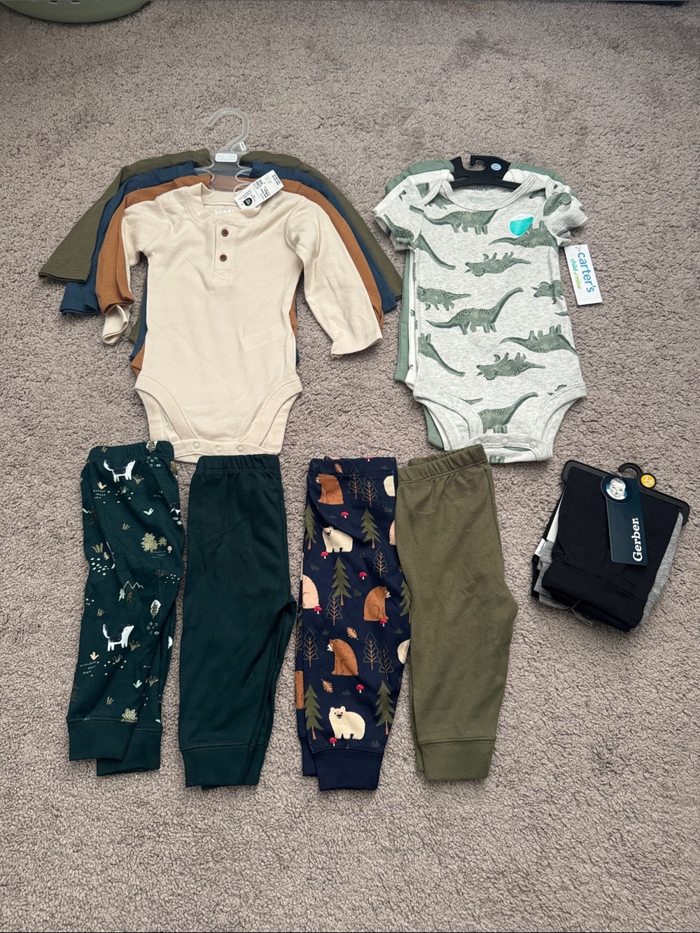 New Lot 13 PC Carter's, Children Place Bodysuit with Mixed Jogger